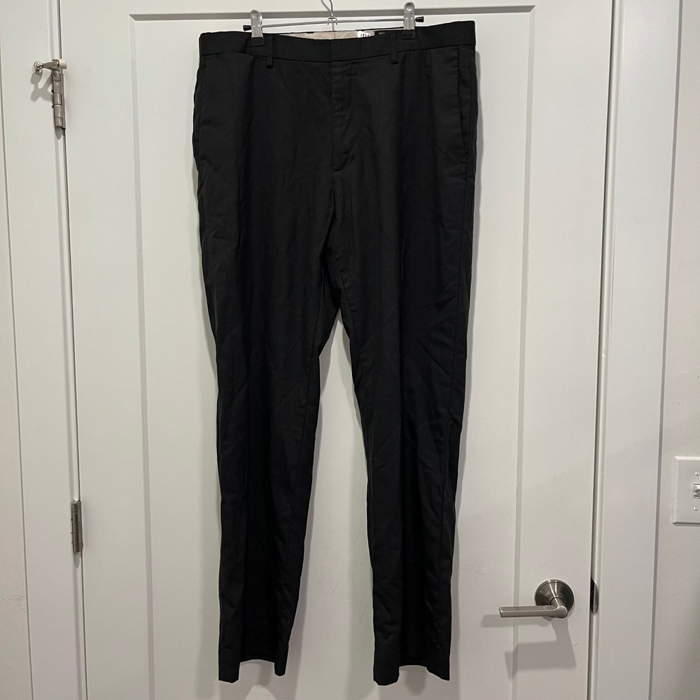 Banana Republic Mens Tailored Slim Fit Dress Pants Black 36x32 Trousers